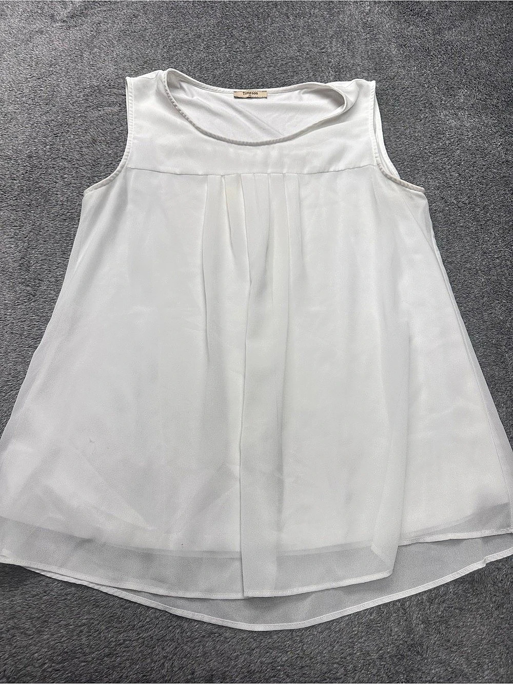 Timeson Classic Sleeveless Chiffon Shirt White XL